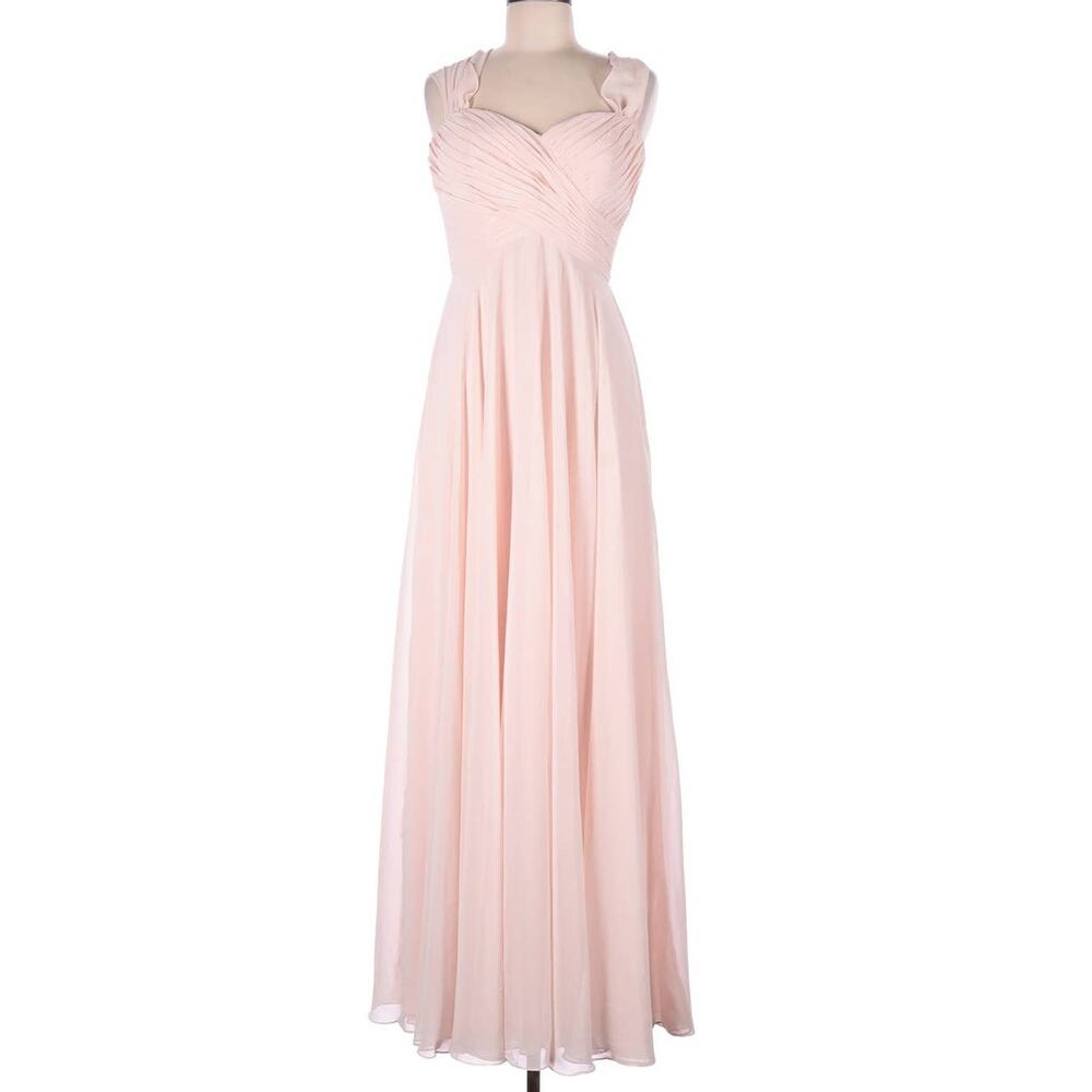 Dessy Collection Light Blush NEW RuCHED Bodice Chiffon Formal Dress Gown Size 4